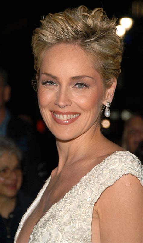 sharon stone short hair|sharon stone current hairstyle.